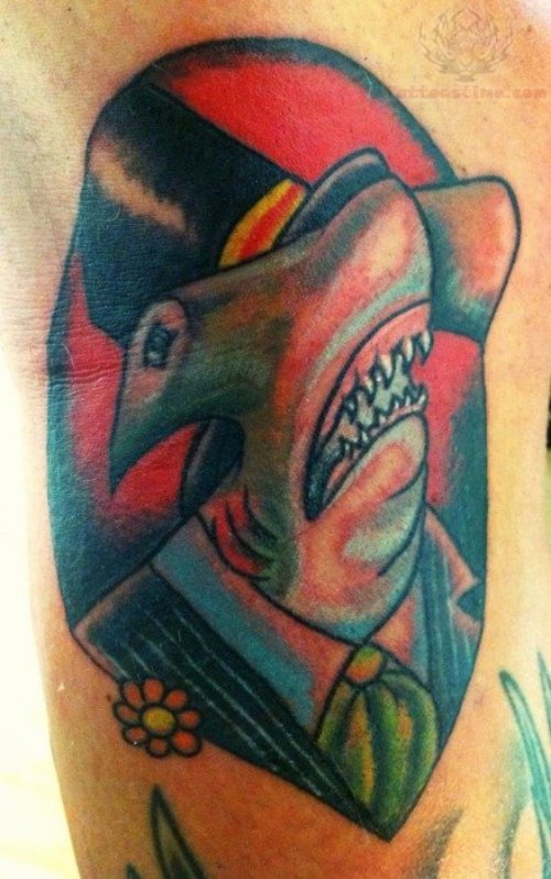 Modern Hammerhead Shark Tattoo